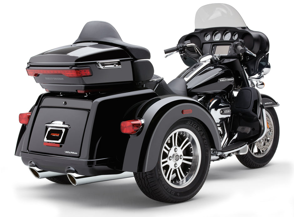 909 Twins 4" Slip Ons Chrome Tri Glide 09 22