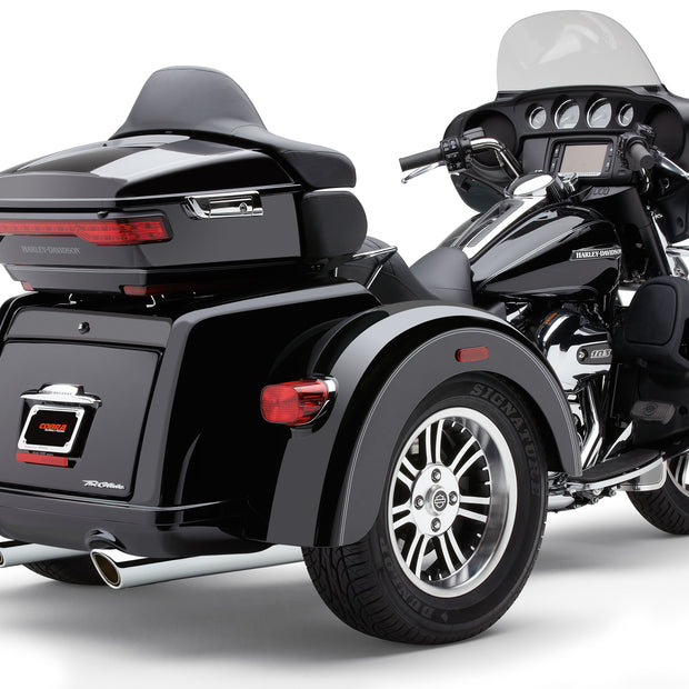 909 Twins 4" Slip Ons Chrome Tri Glide 09 22