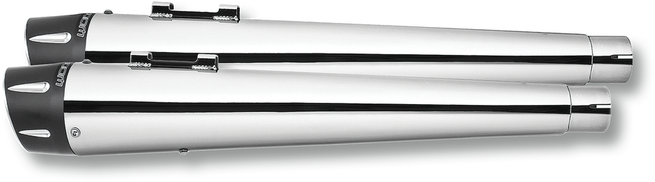 Combat Slip Ons 4.5" Chrome W/Blk Sculp Tip `17 Up Flt/H