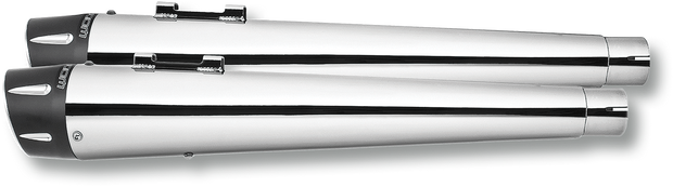 Combat Slip Ons 4.5" Chrome W/Blk Sculp Tip `17 Up Flt/H