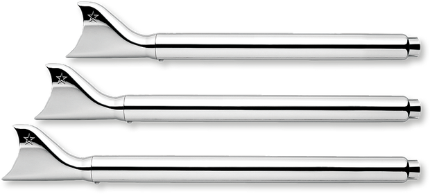 Sharktail Duals Chrome 2.5"Odx32" `97 06 Softail