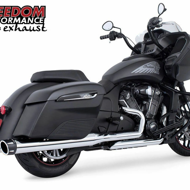 Combat Slip Ons 4.5" Chrome W/Black Tip Indian