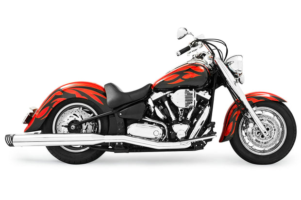 Duals W/4" Muffler Chrome/Black Roadstar 1600 170