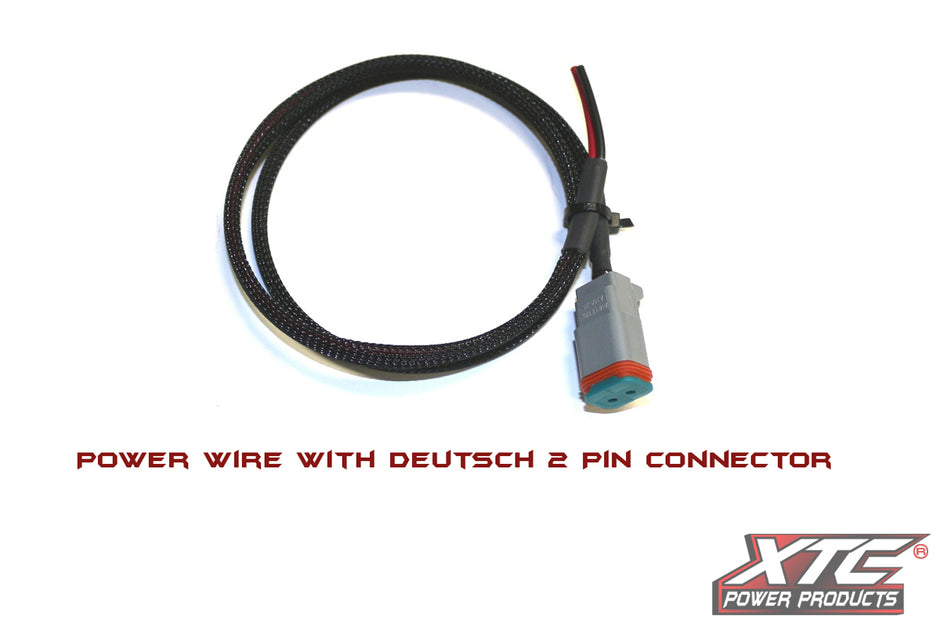3' 14 Ga. Power Wire To 2 Pin Deutsch Connector