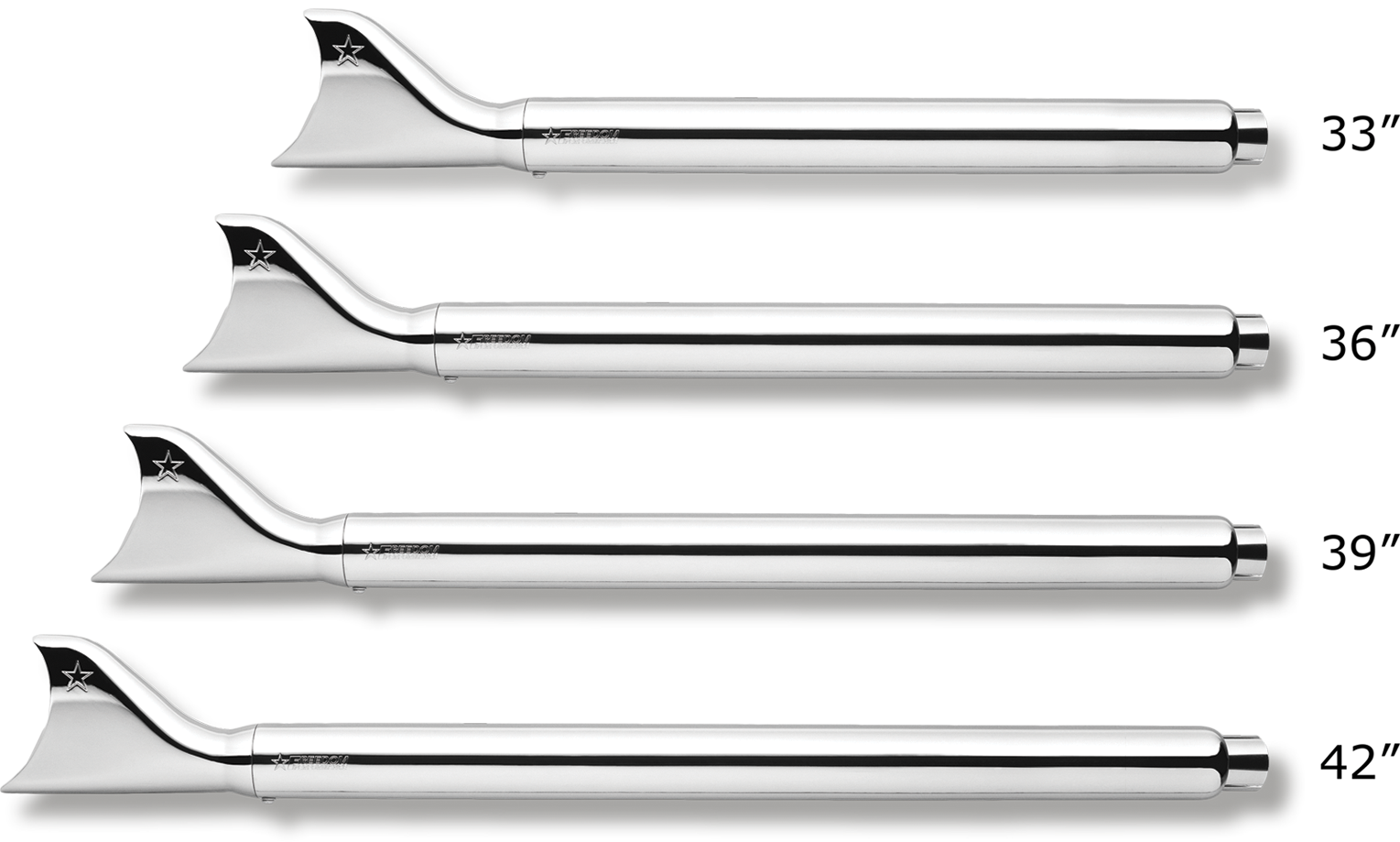 Sharktail Slip On Chrome 2 1/8