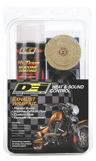 Exhaust Pipe Wrap Kit Tan Wrap W/White Coating