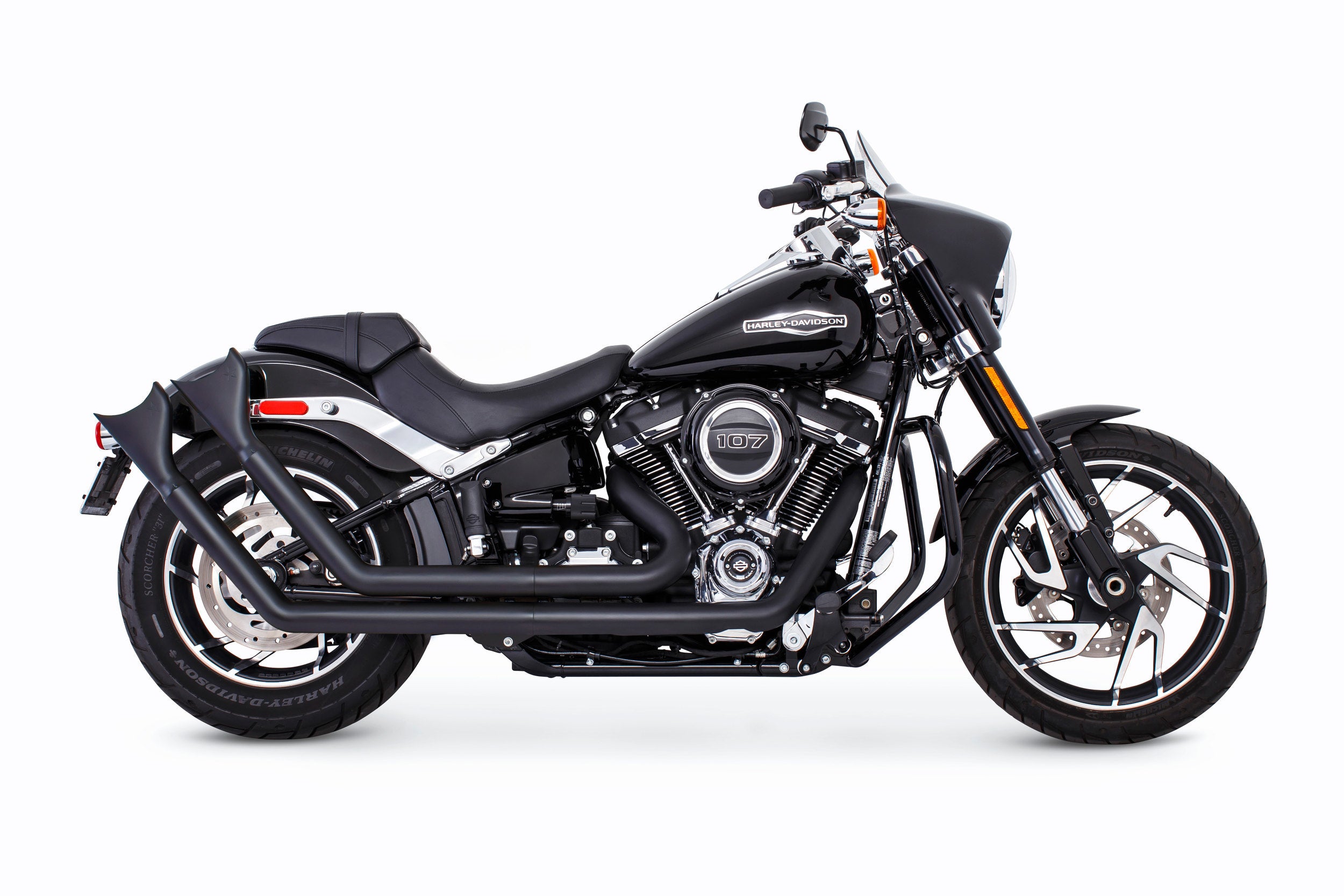 Upsweep W/Fishtails Black M8 Softail