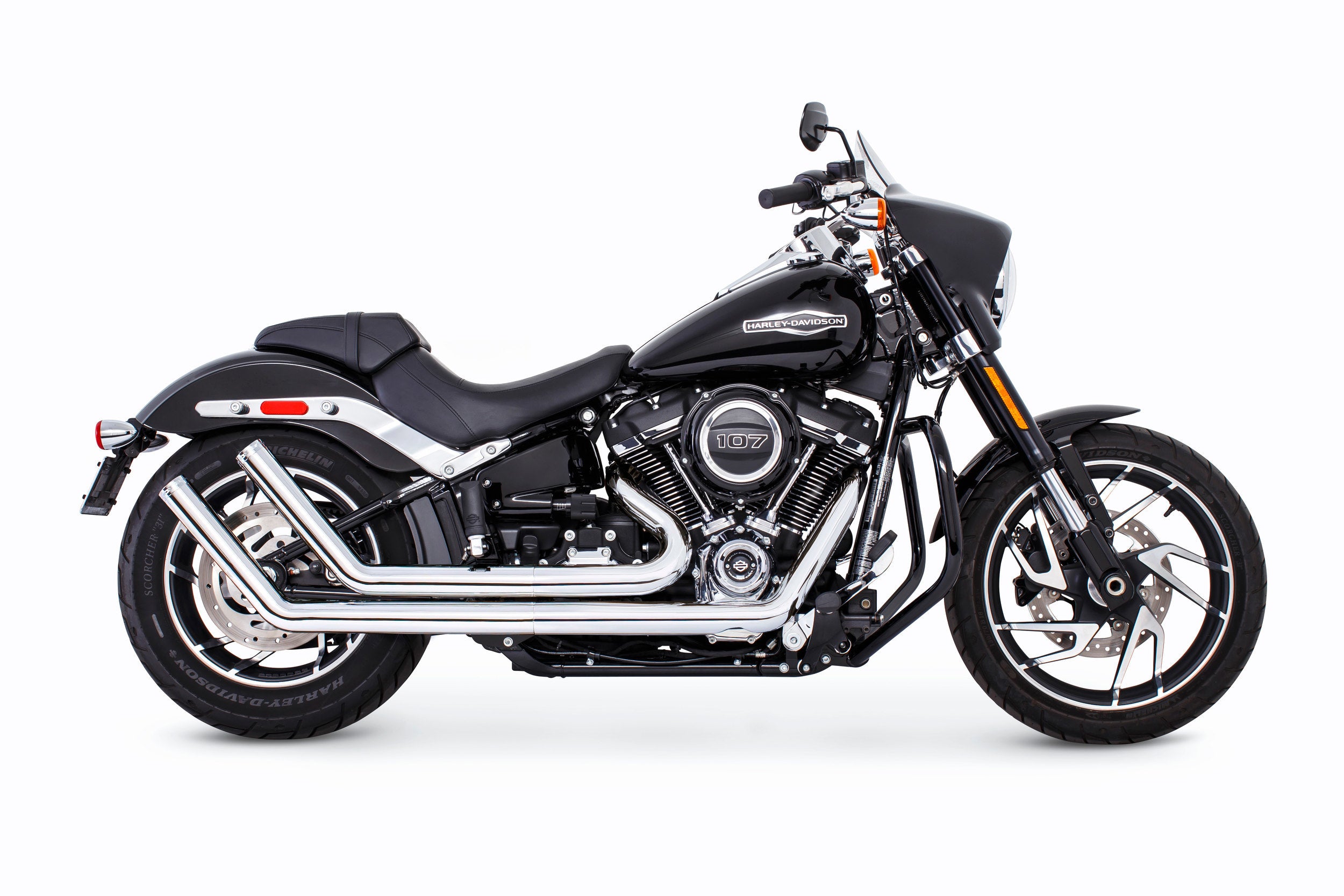 Upsweep W/Star End Cap Chrome M8 Softail