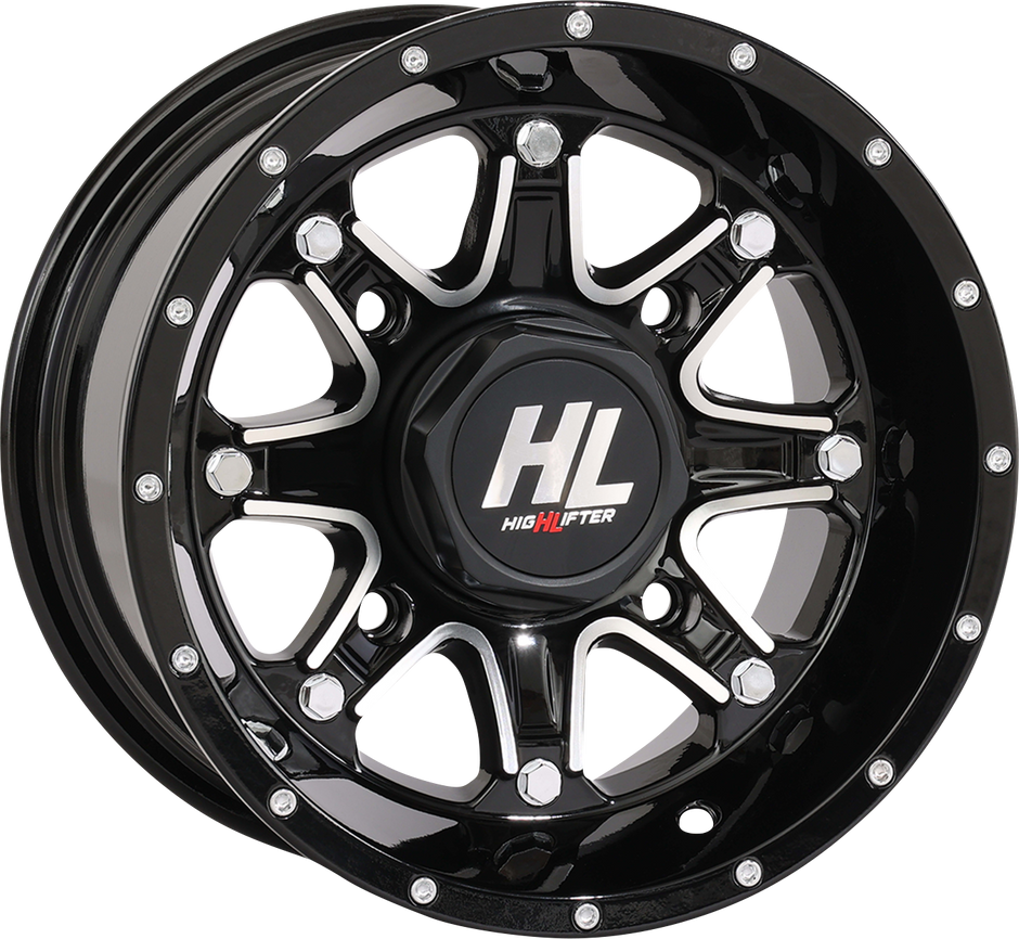 HIGH LIFTER Wheel - HL4 - Front/Rear - Gloss Black w/Machined - 12x7 - 4/110 - 4+3 (+10 mm) 12HL04-1110