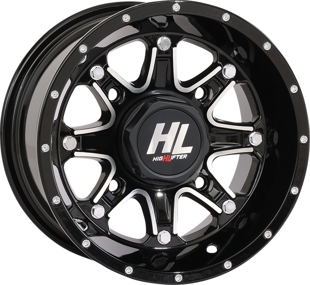 HIGH LIFTER Wheel - HL4 - Front/Rear - Gloss Black w/Machined - 12x7 - 4/110 - 4+3 (+10 mm) 12HL04-1110
