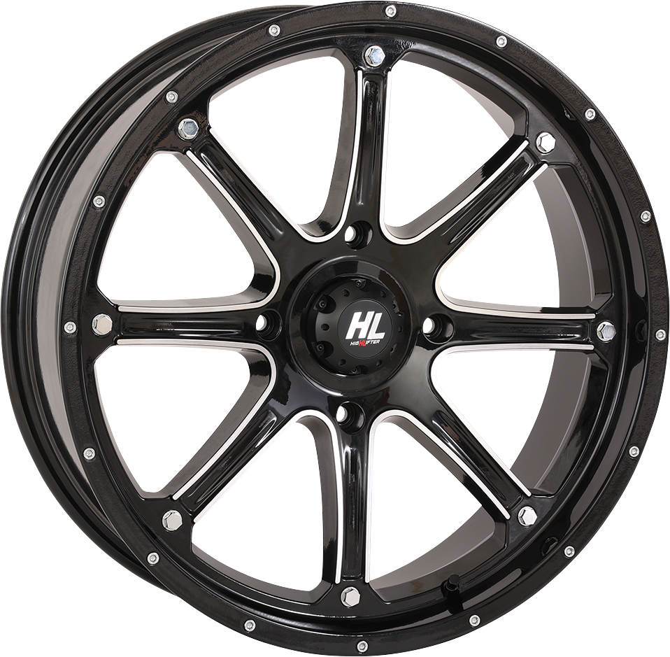HIGH LIFTER Wheel - HL4 - Front/Rear - Gloss Black w/Machined - 14x7 - 4/110 - 4+3 (+10 mm) 14HL04-1110