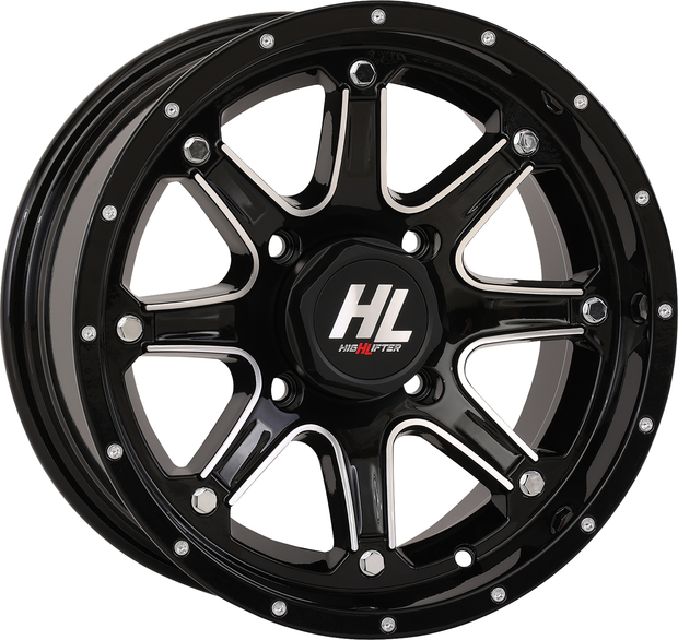 HIGH LIFTER Wheel - HL4 - Front/Rear - Gloss Black w/Machined - 14x7 - 4/137 - 4+3 (+10 mm) 14HL04-1137