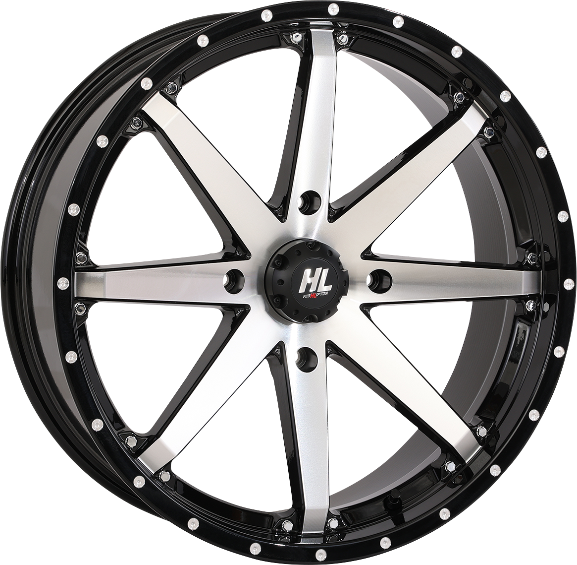 HIGH LIFTER Wheel - HL10 - Front/Rear - Gloss Black w/Machined - 20x7 - 4/156 - 4+3 (+10 mm) 20HL10-1156