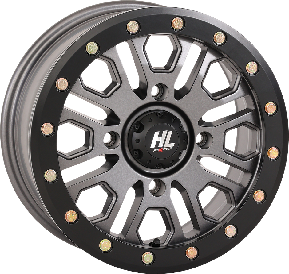 HIGH LIFTER Wheel - HL23 Beadlock - Front/Rear - Gun Metal Gray - 14x7 - 4/137 - 5+2 (+38 mm) 14HL23-1537