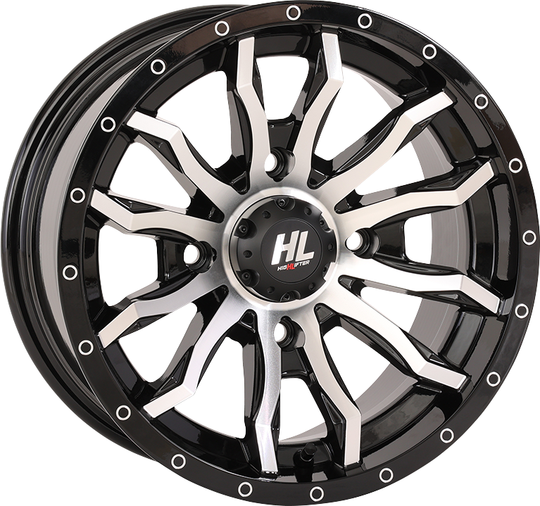 HIGH LIFTER Wheel - HL21 - Front/Rear - Gloss Black w/Machined - 24x7 - 4/156 - 4+3 (+10 mm) 24HL21-1156
