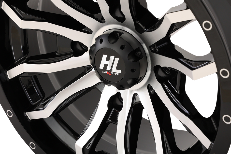 HIGH LIFTER Wheel - HL21 - Front/Rear - Gloss Black w/Machined - 22x7 - 4/137 - 4+3 (+10 mm) 22HL21-1137