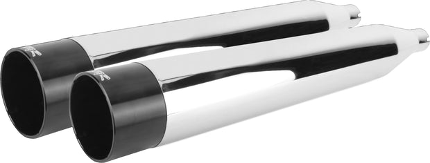 Comp S Slip On M8 Flh/Flt Chrome W/Black Endcap