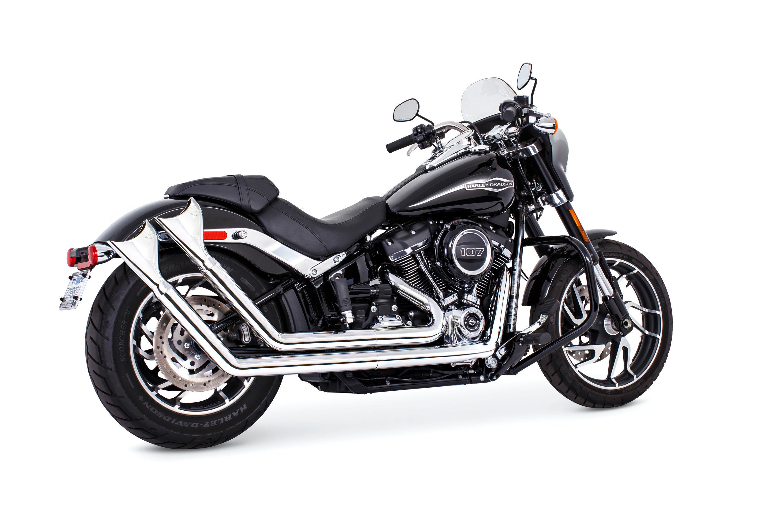 Upsweep W/Fishtails Chrome M8 Softail