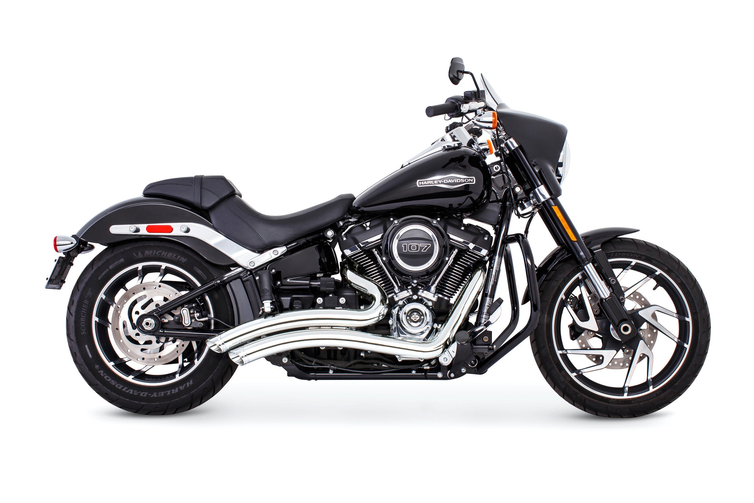 Sharp Curve Radius Chrome W/Chrome Tip M8 Softail