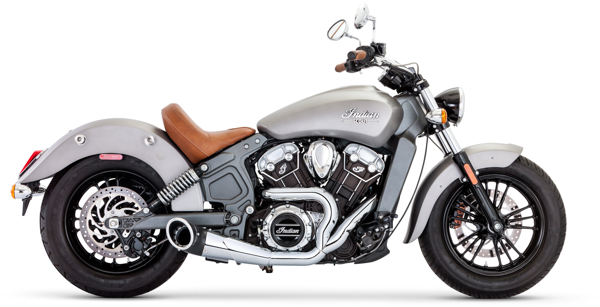 2 1 Turnout Chrome W/Blk Tip `14 Up Scout