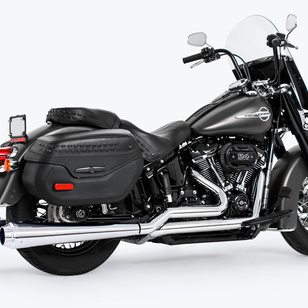 American Outlaw Duals 4.5" Chrome W/Chrome Tip M8 Softail