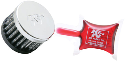 Crankcase Vent Air Filter Direct Mount Chrome Top