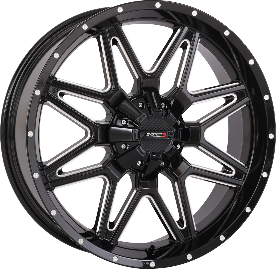 St7 Wheel 20x7 4+3 (+10mm) 4/137 & 4/156 Gloss Blk Milled