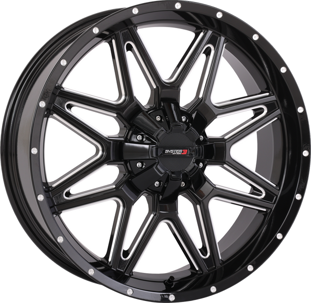 St7 Wheel 20x7 4+3 (+10mm) 4/137 & 4/156 Gloss Blk Milled