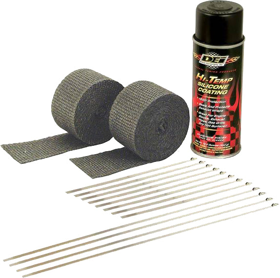 Exhaust Pipe Wrap Kit Black Wrap W/Black Coating
