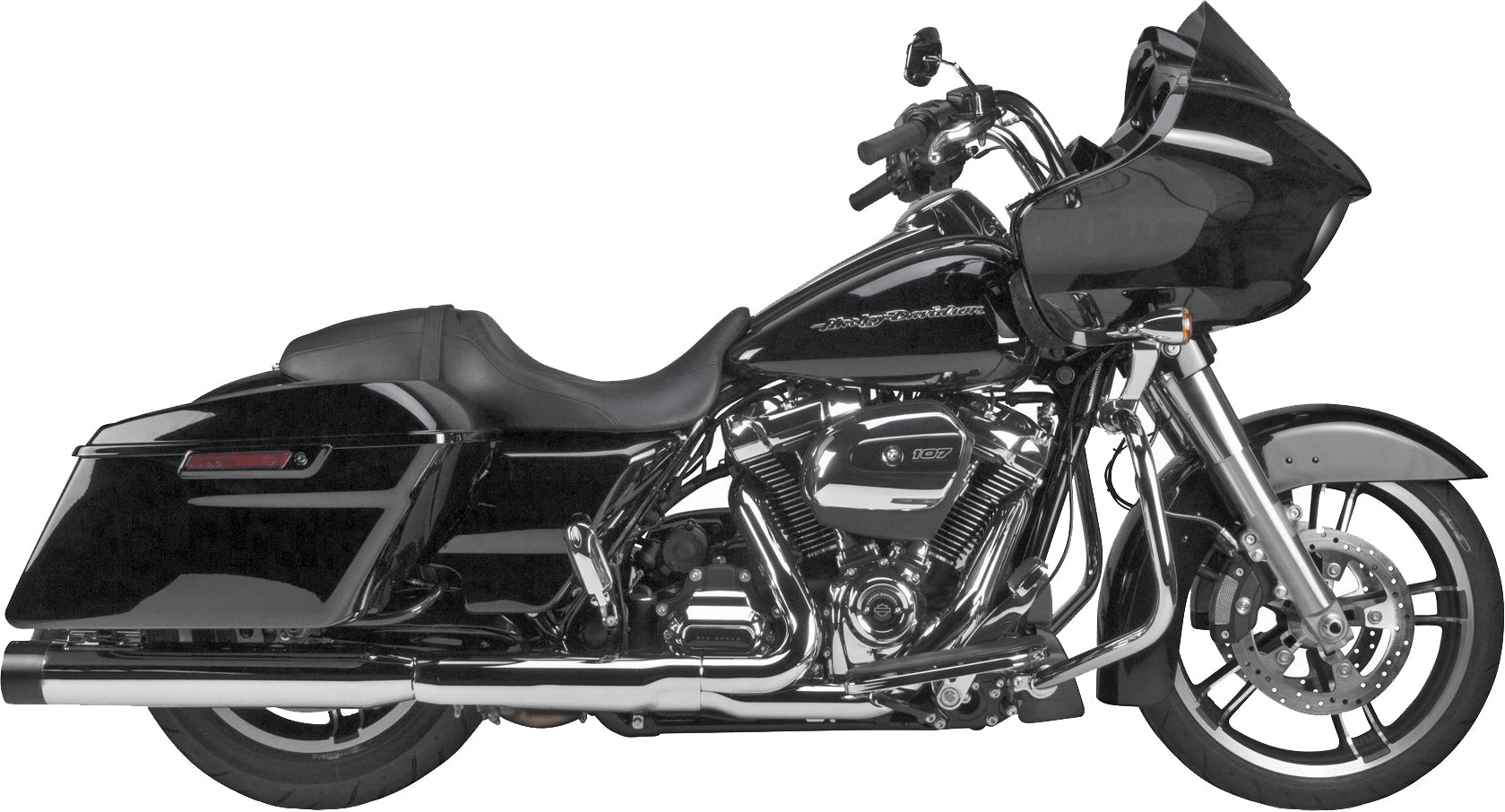 Comp S Slip On M8 Flh/Flt Chrome W/Black Endcap