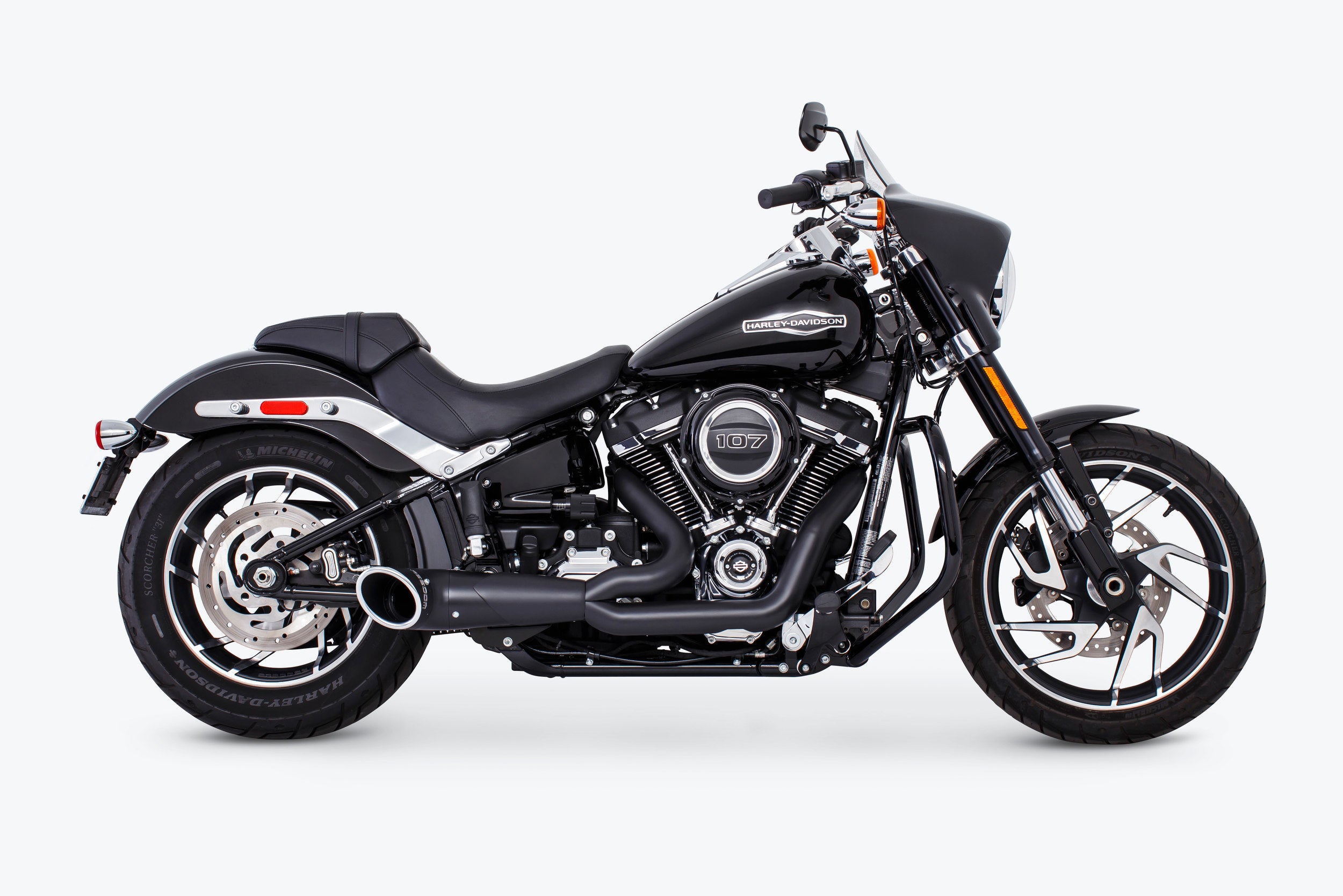Turnout 2 1 Black W/Black Tip M8 Softail