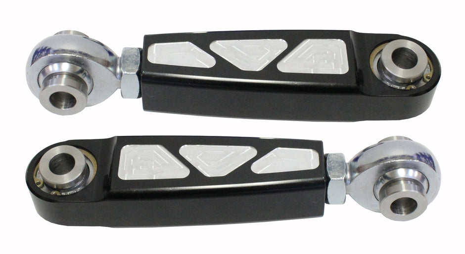 Front Sway Bar Links Adjustable Black Pol