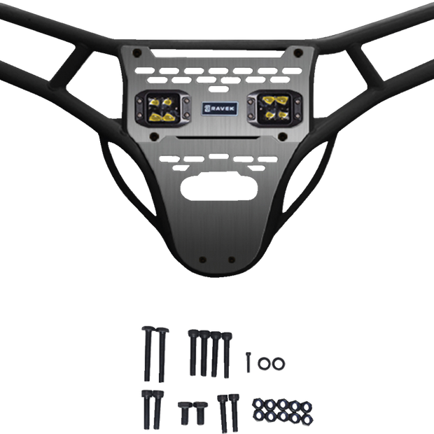 RAVEK Front Bumper/Skid Plate with Amber Lights - Black - RZR XP 1000 64-317BKLA