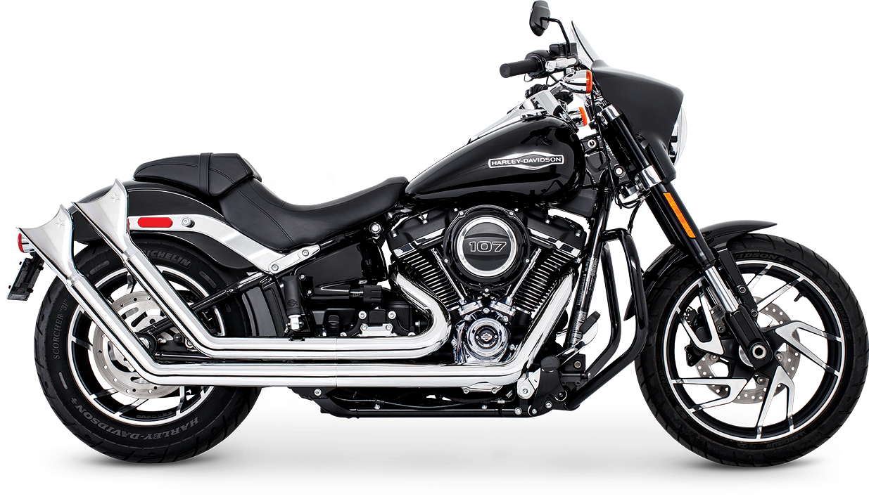 Upsweep W/Fishtails Chrome M8 Softail