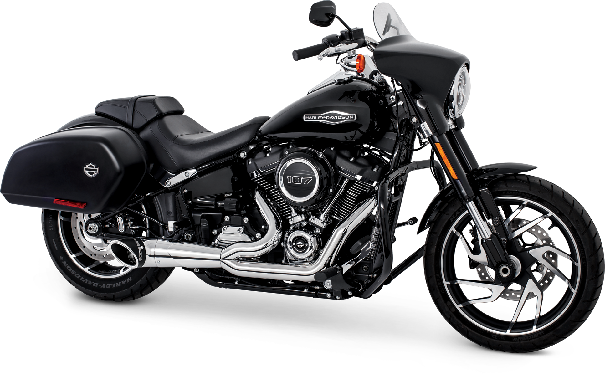 Turnout 2 1 Chrome W/Black Tip `86 17 Softail