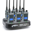 BUNDLE - 6 PACK Bank Charger with GMR2 PLUS GMRS / FRS Two Way Radios Safety Yellow