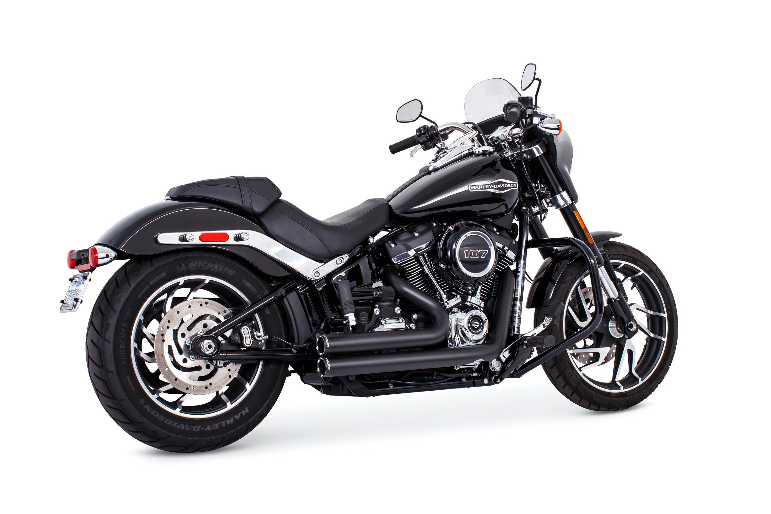 Independence Shorty Black W/Black Sculptd Tip M8 Softail