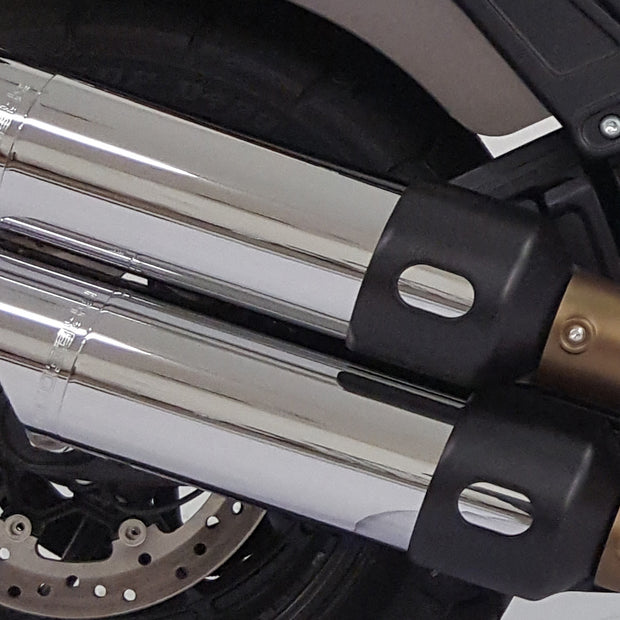 `18 Up Fatbob Slip Ons Chrome W/Chrome Tips