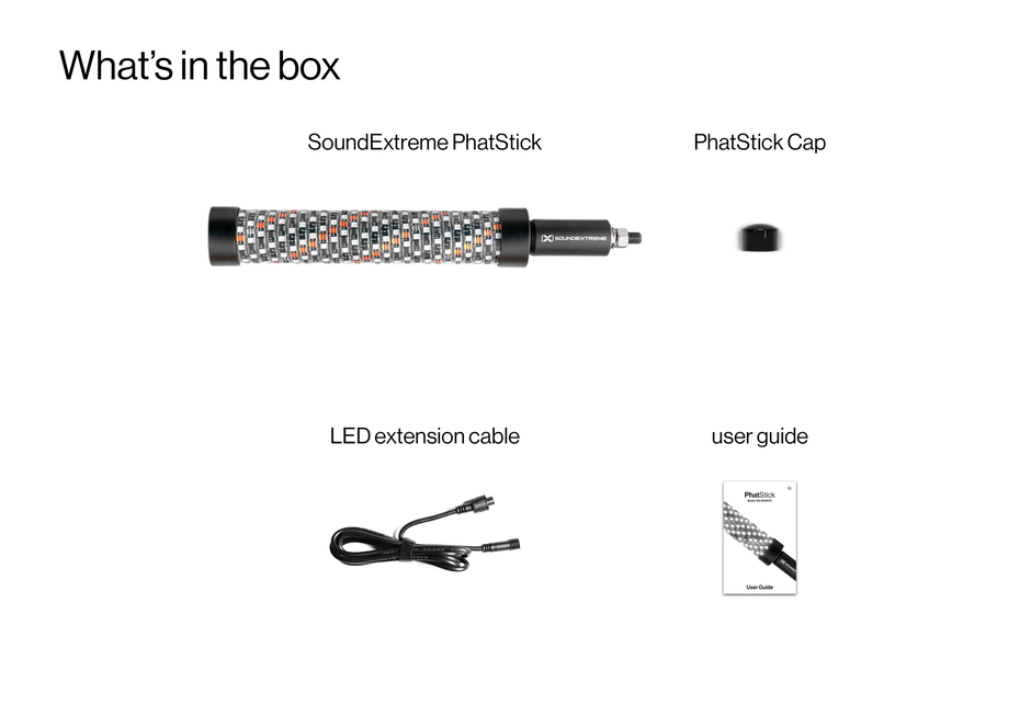 Phatstick 1' Whip Led Whip 1ft & Mount