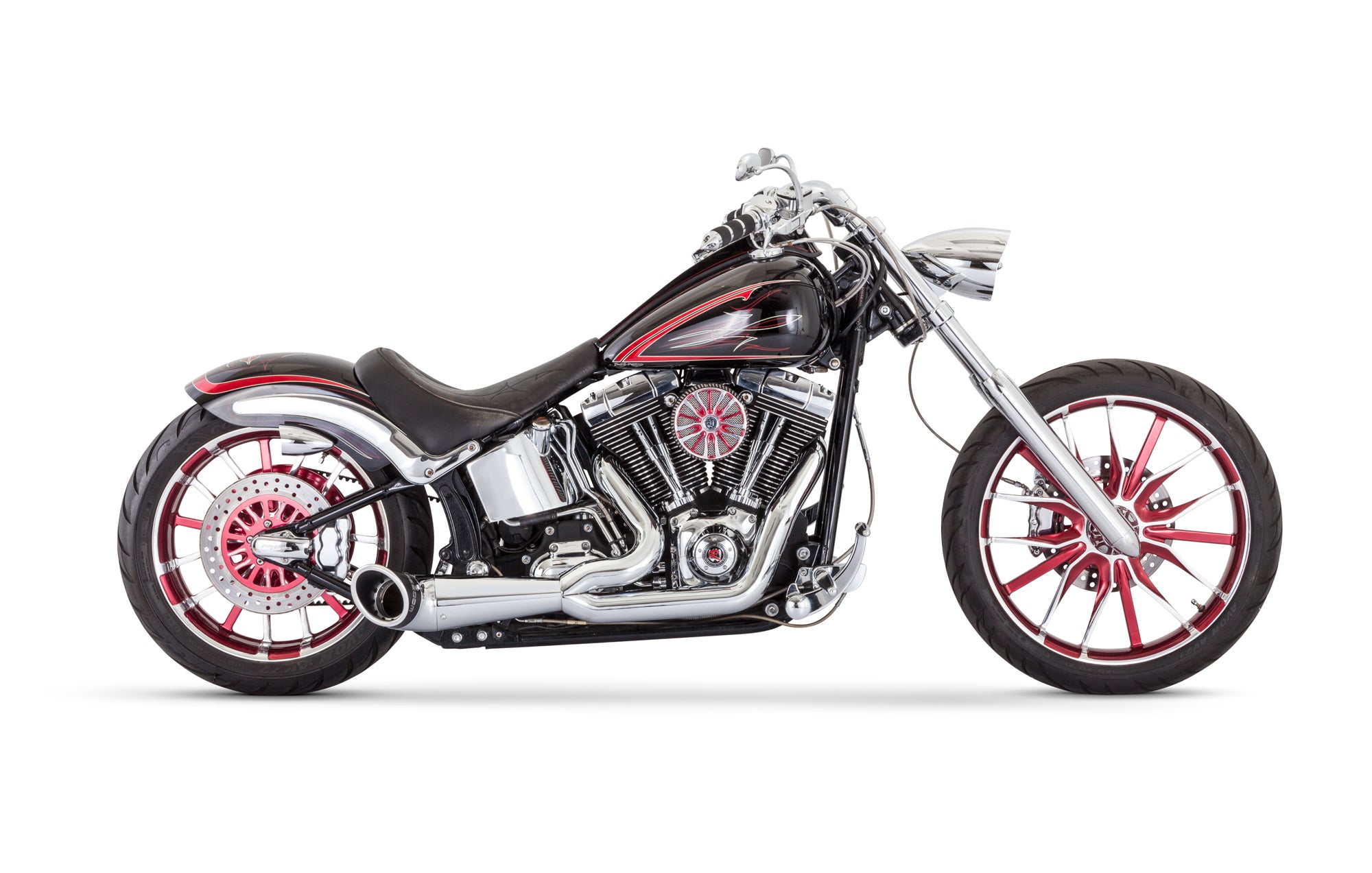 Turnout 2 1 Chrome W/Black Tip `86 17 Softail