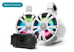 Extrmtower 2 Pk 8  Spkr 1 Amp Spkr + Btry  1 Non Amp Wht