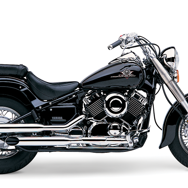 Blvd Slashcut Slip On Chrome Yam V Star 650