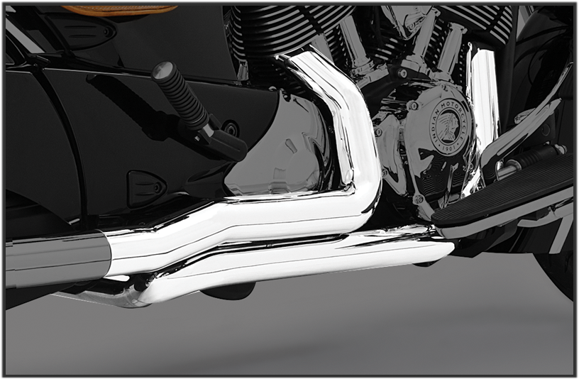 True Dual Headers Chrome `14 Up Indian Ex Scout