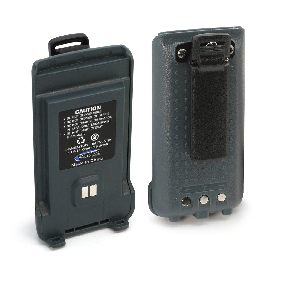 GMR2 Replacement Battery with 12v Charge Port and Belt Clip Grey
