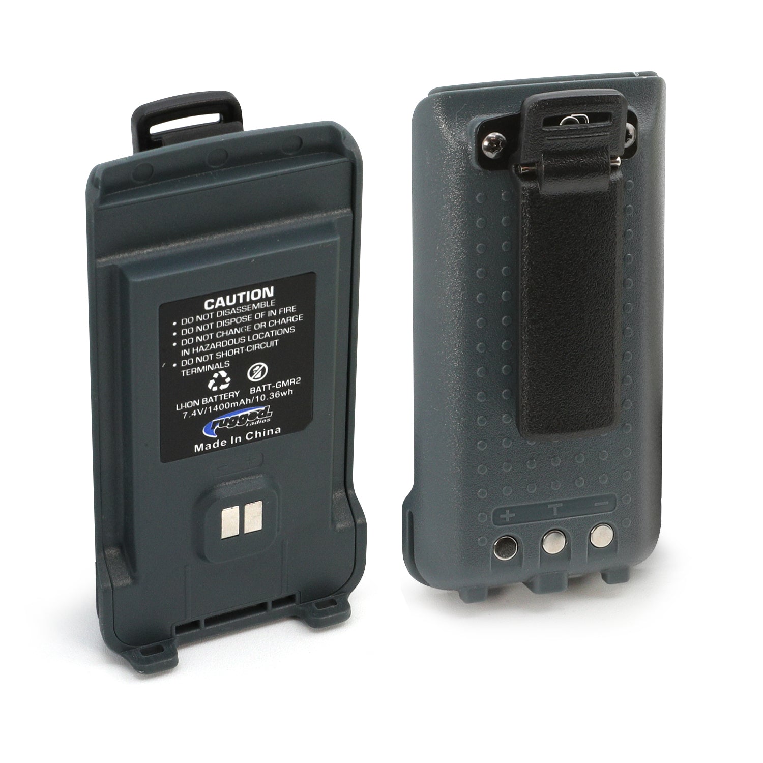 GMR2 Replacement Battery with 12v Charge Port and Belt Clip Grey