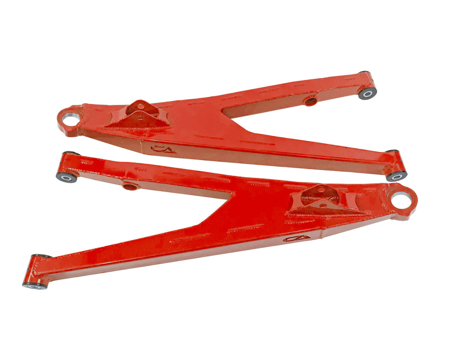 Can-Am Maverick X3 Upper Boxed Control Arms are laser cut from 4130 chromoly then CNC broke for quality and accuracy. Comes complete with 25% larger bushings installed to decrease wear and increase bushing life. Made with TIVAR® a high quality UHMW-PE material and is resistant to most all chemicals and conditions.