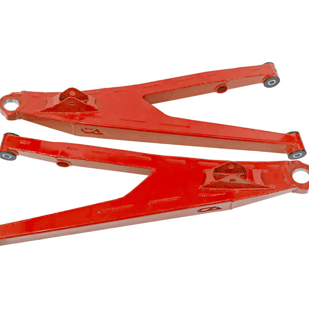 Can-Am Maverick X3 Upper Boxed Control Arms are laser cut from 4130 chromoly then CNC broke for quality and accuracy. Comes complete with 25% larger bushings installed to decrease wear and increase bushing life. Made with TIVAR® a high quality UHMW-PE material and is resistant to most all chemicals and conditions.