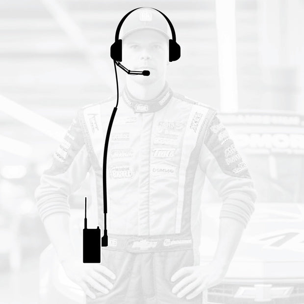 Crew Chief - H42 Spotter Headset and Rugged Handheld Radio Package Dual Radio / R1 Business Band Handheld - Digital and Analog / Safety Yellow