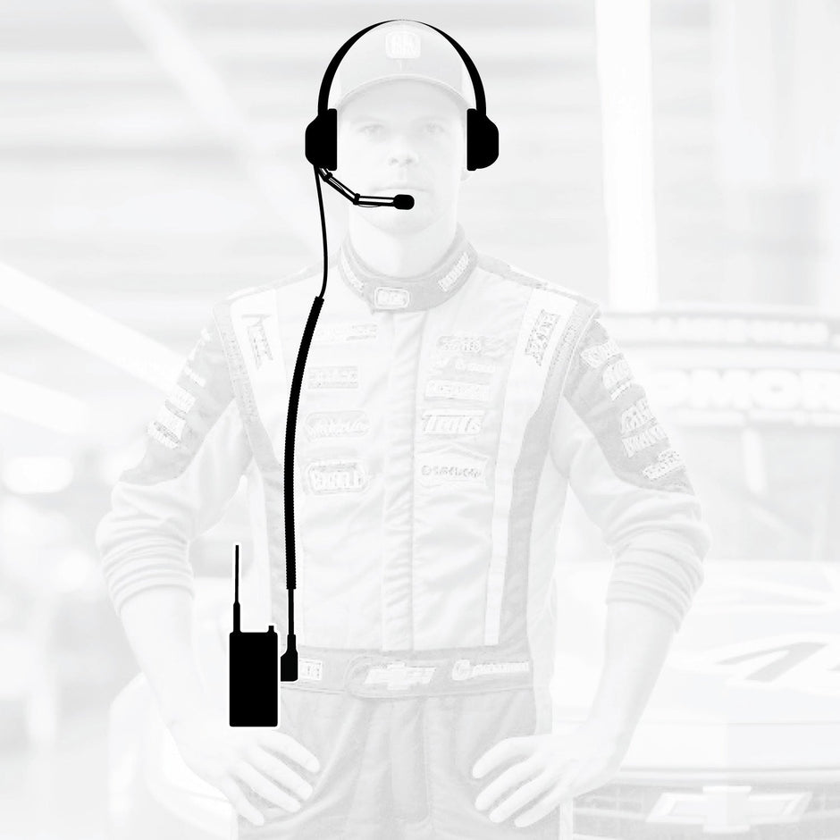 Crew Chief - H42 Spotter Headset and Rugged Handheld Radio Package Dual Radio / R1 Business Band Handheld - Digital and Analog / Blue