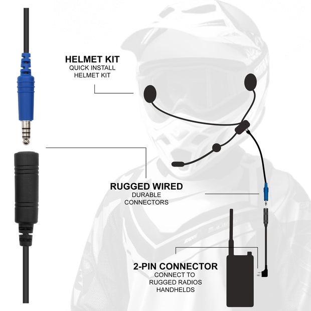 ENDURO Moto Kit -  Includes Helmet Kit and Compact Harness Cable R1